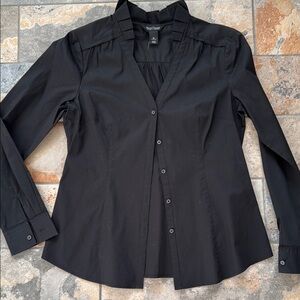 White House/ Black Market- Black Button-Up Blouse